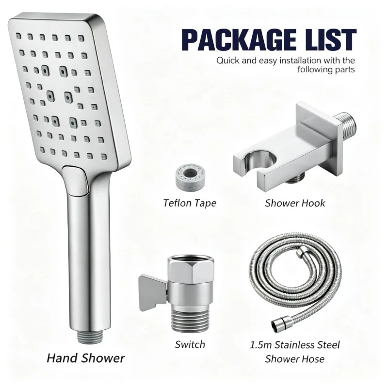 Abs High Pressure Water Saving Bathroom Hand Shower